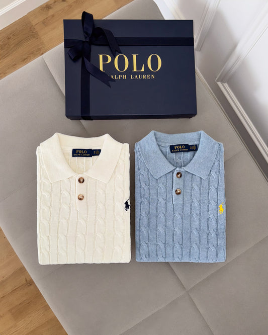 Pull col polo Ralph Lauren en coton torsadé