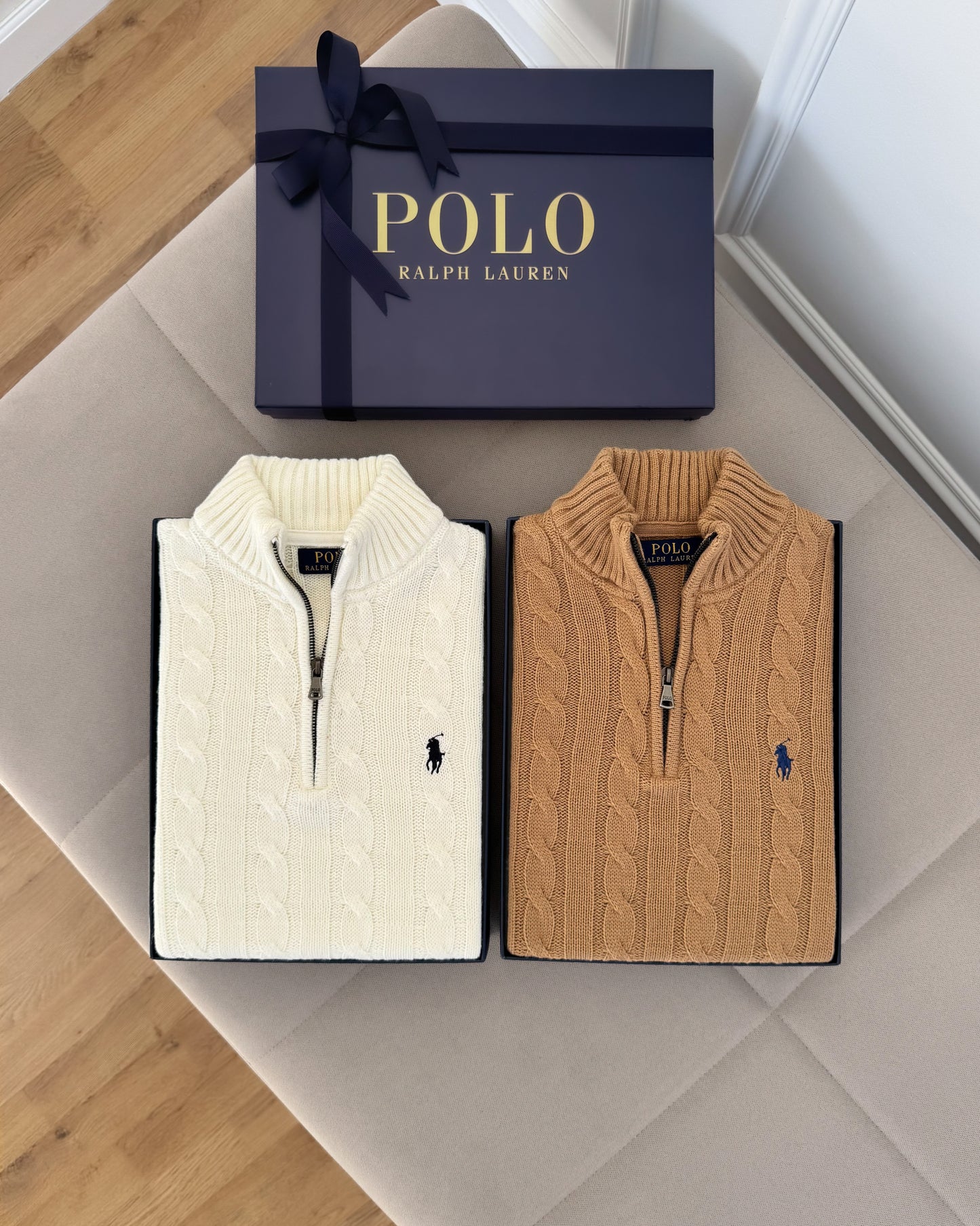 Pull Ralph Lauren demi-zip en coton torsadé