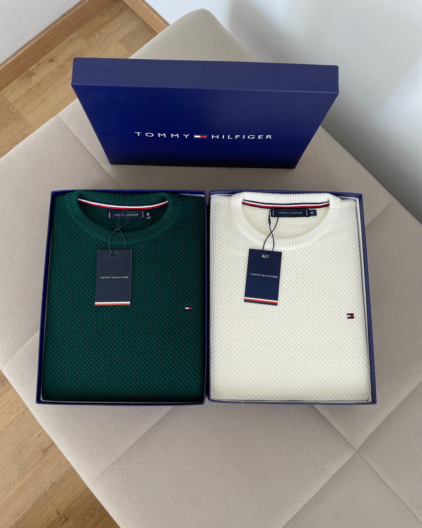 Pull Tommy Hilfiger en coton piqué • slim fit •