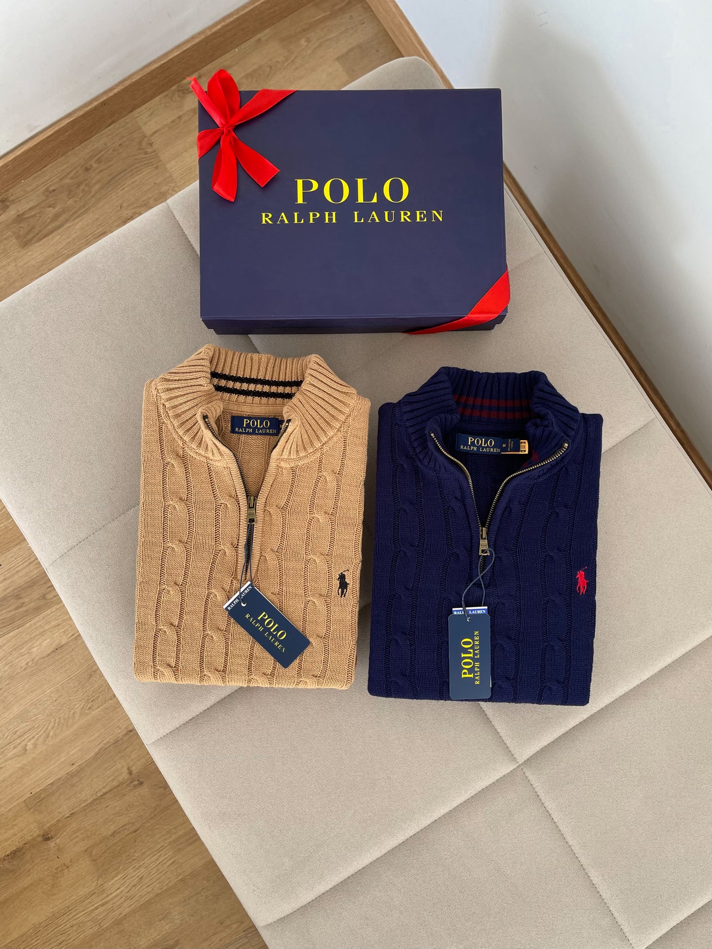 Pull Ralph Lauren demi-zip en coton torsadé