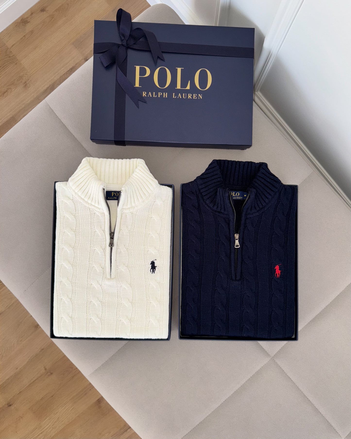 Pull Ralph Lauren demi-zip en coton torsadé